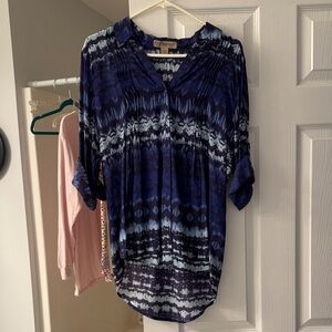Vintage America Navy Tie-Dye Blouse